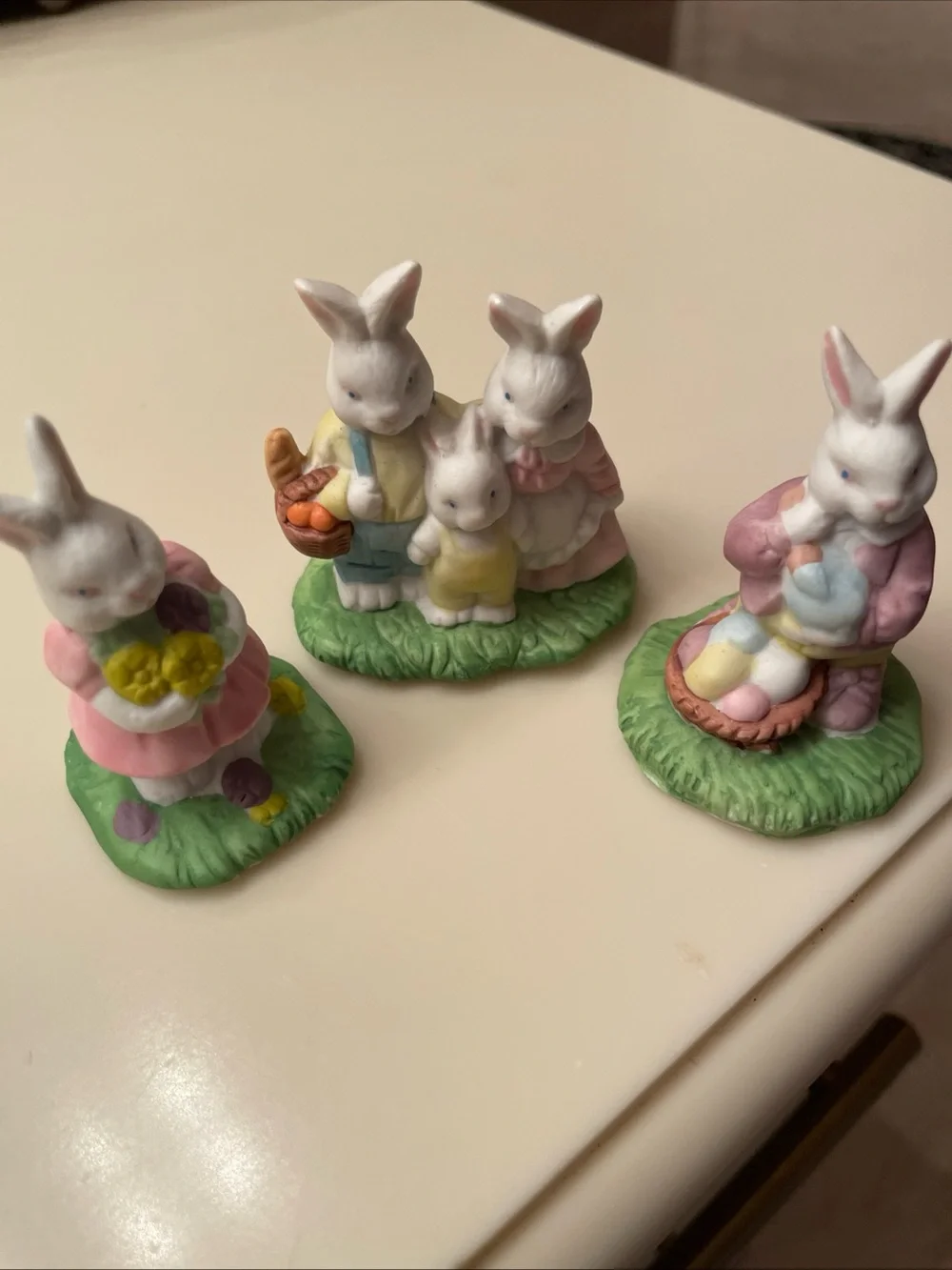 Vintage Assortment of Ceramic Easter Bunny Figurines - Set of 3